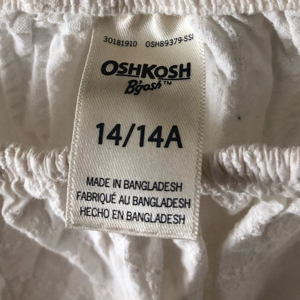 OshKosh B’gosh|Big girl,White Eyelet long sleeve blouse, size 14•••Boho style